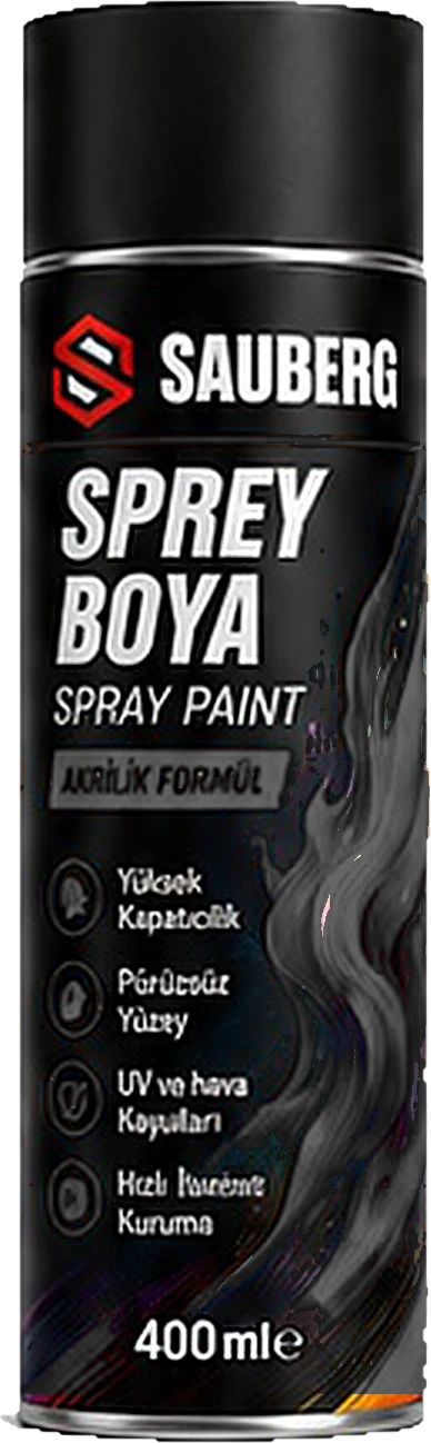 Sauberg Sprey Boya — Parlak Siyah